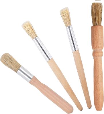 China Stocked Espresso Grinding Brush 4 Piece Wooden Handle Coffee Machine Cleaning Brush forCoffee Grinders Dusting Cleaning and Bean Grain Coffee for sale