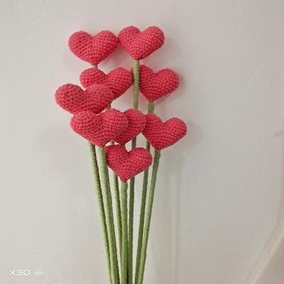 China Europe Yixianqian 100% handmade Love Style decoration toy crochet flower bouquet for sale