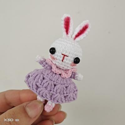 China Europe Yixianqian 2023 New 100% handmade rabbit style knitted baby toy cartoon dolls characters toys for Teacher Valentine's Day gift for sale