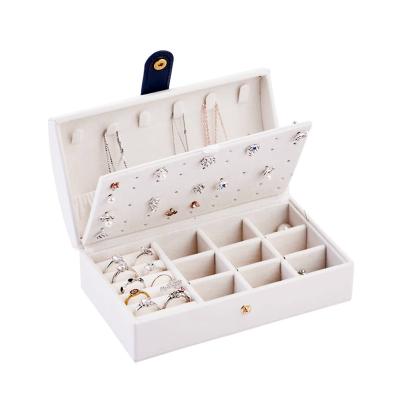 China Hot Sale 2021 Jewelry Package Jewelry Organizer Box Multicolor Travel Leather Jewelry Case Portable PU Leather Ring Box for sale