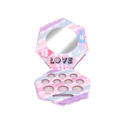 China Beautiful 2022 New Product Disposable 10 Colors Eyeshadow Paper Box Printing Empty Cosmetic Dish With Mirror for sale