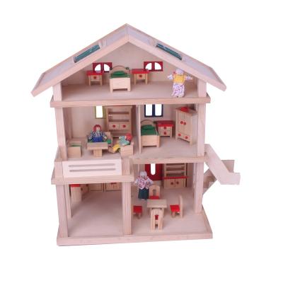 China Large beautiful garden decoration recyclable wooden dollhouse for sale