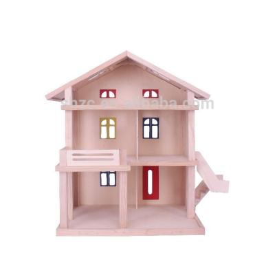 China DIY Baby Educational Toys Wooden Dollhouse With Accessories for sale