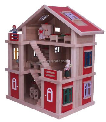 China Economy Hot Selling Wooden Dollhouse in Europe for sale