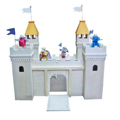 China Wooden Toy Castle Educational Yellow Roof for Kids DIY for sale