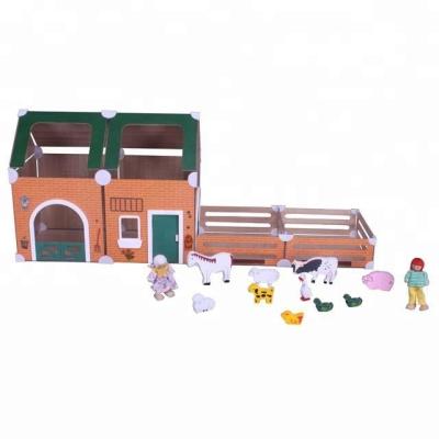 China Fun Multifunctional Wooden Farm Set With Accessories for sale