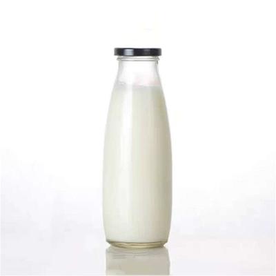 China Clear 500ml Milk Bottle Empty Glass Beverage Bottle Glass Beverage Bottle for sale