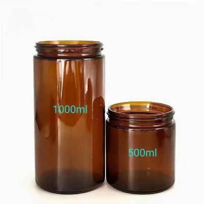 China Gift & Craft Amber Brown Empty Scent Candles High Quality Amber Glass Apothecary Jars for sale