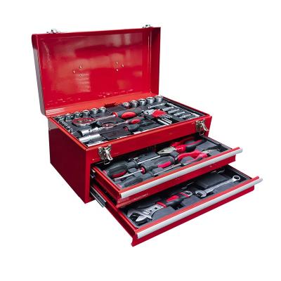 China Wholesale 90pc Car Iron Body Tool Kit/Metal Auto Repair 90pcs Mechanics Tool Kits In Metal Box for sale