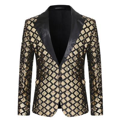 China Autumn and winter European and American fashion men's stage banquet party diamond suit QUICK-DRY sequined jacket for sale