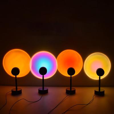 China 2021 New Arrivals Decoration Modern Photography USB Floor Colorful Sunset Lamp, Rainbow Sunset RGB Led Projection Floor Lamp for sale