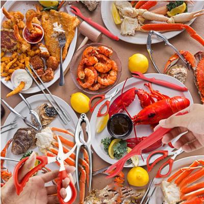 China Sustainable Making Stainless Steel Lobster Scissors Seafood Leg Tools Crab Cookies Set for sale