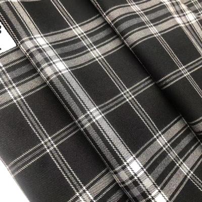 China Wicking 260gsm 2%spandex 98%polyester all season check classic black and white spandex suit fabric for sale