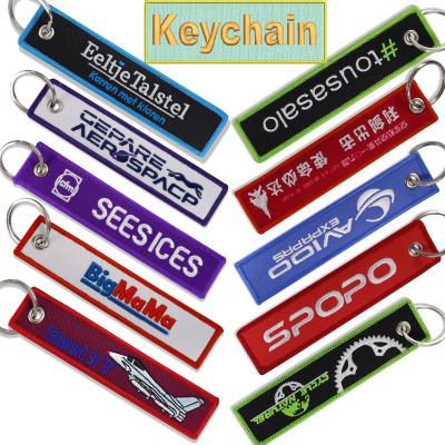 China Handmade high quality patch pilot logo embroidery factory patch polyester aviation custom chain key chain b737 for sale