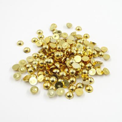 China Fahsion Junjiao 1.5mm-14mm Imitation Gold and Sliver ABS Pearl DIY Flat Back Plastic Nail Art Accessories for sale