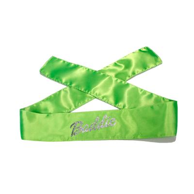 China Custom European and American style logo fashion satin headband for wigs, unisex silk edge band for hair for sale