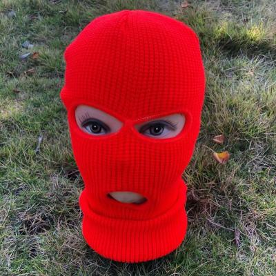 China COMMON Knitted 3 Hole Acrylic Full Face Cover Ski Masks , Outdoor Winter Balaclava Stretch Skullcap Snow Windproof Mask for sale