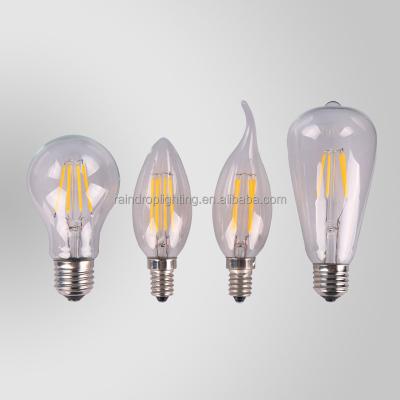 China CUL CE residential filament bulb led 2w 4w 6w 8w 10w E14 E26 E27 A19 classic filament bulb light for sale