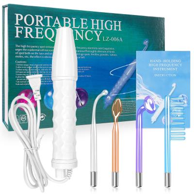 China Handheld Acne Treatment Skin Therapy Beauty 4 in 1 Portable High Frequency Magic Wand Galvani Facial Machine for sale