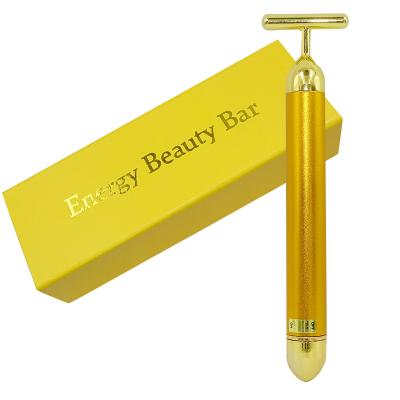 China Skin Tightening Face Skin Tightening Wrinkle Remover Gold Beauty Facial Roller For Face for sale