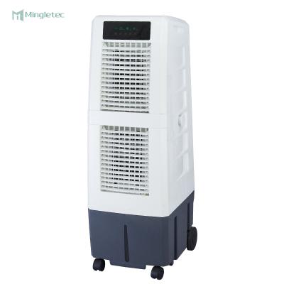 China RV 2 Single Evaporative Home Water Conditioner Evaporative Floor Stand Air Cooler Fans for sale