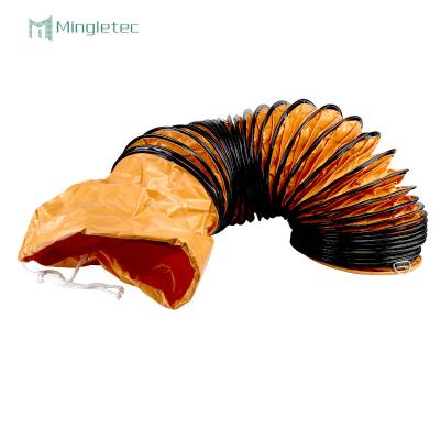 China Orange and Black Color Modern Folding Flame Retardant Ventilation PVC Canvas Fabric Air Duct Pipe for sale