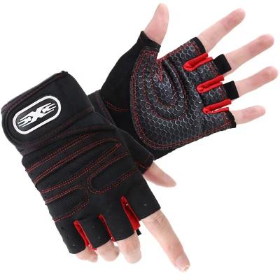 China Wholesale Custom Half Finger Wristband Polyester Non-slip Lengthened Riding Gloves Unisex for sale