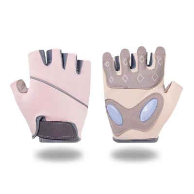 China Half Finger Wear-resistant Breathable Silicone Fitness Gym Sports Unisex Thickened Non-slip Gloves for sale