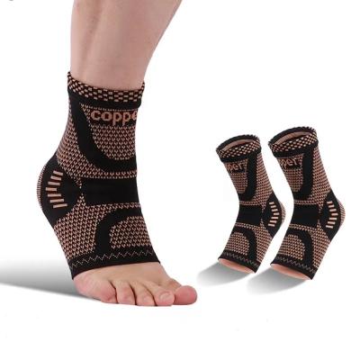 China Daily Life + Sports Ankle Support Breathable Knitted Copper Nylon Compression Sleeves Strap Up Protection For Fitness Sports for sale