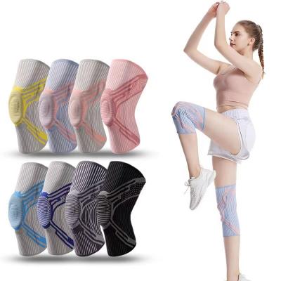 China Adult High Quality Silicone Professional Sports Non-slip Breathable Knee Pads For Jumping Basketball Rope Running for sale