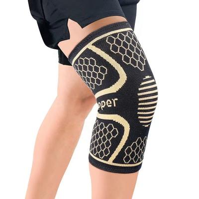 China Adult Quick Dry Breathable Copper Nylon Wraps Knee Support Pads Brace For Basketball Sports Fitness for sale