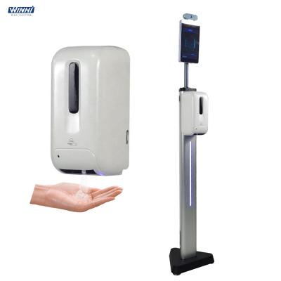 China 8 Inch AI Face Recognition Temperature Measurement Floor Standing Scanner Low With Body Induction Hand Sanitizer Dispenser 1000ml for sale