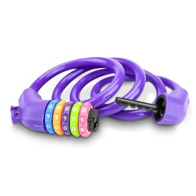 China Bike Bicycle Lock Blue Orange Red Black Purple Steel Ring Colorful Colorful Five-digit Combination Lock for sale