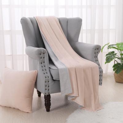 China 2019 Portable Foldable Chinese Factory Hot Sale Two Tone Color Baby Blankets Super Soft Beach Blanket For Winter for sale