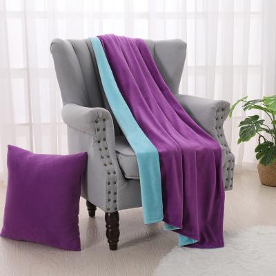 China PORTABLE Wholesale Portable Foldable 100% Polyester Short Plush Throw Blanket For Sofa Bed for sale