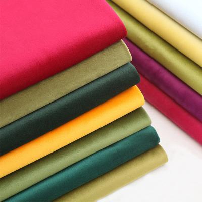 China High end 58 colors polyester anti pill solid dyed fabrics velvet fabric price per meter for sofa home textile for sale