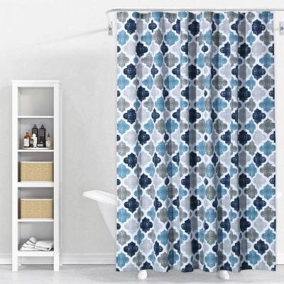 China Viable Whole Sale Size Customized Geometric 3D Printing Smooth Soft Shower Curtain for sale