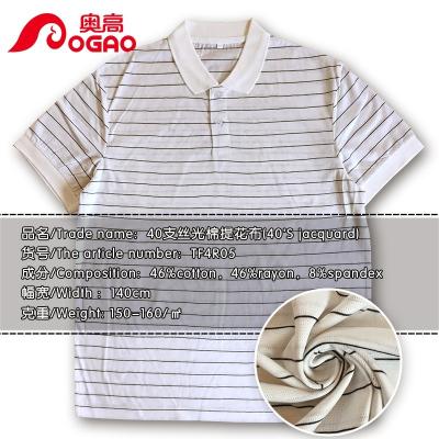 China Breathable Jacquard/40s Driver Stripe Cotton/Mercerized/Tank Top/Knitted/Fabric/Men/Boy/Girl/Women/Lady/Dress/Garment/Polo Shirt/T-shirt for sale