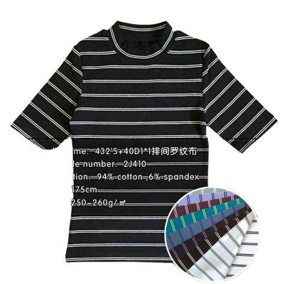 China 32' viable S driver stripe rib with spandex/cotton/spandex/rib/knitted/fabric/men/boy/girl/women/lady/dress/garment/polo/T-shirt for sale