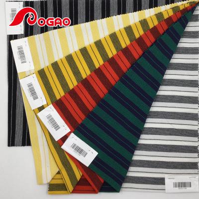 China Main Sueded OEM Brushed Mens Textile 2021 High Quality 21yarn Count Cotton Conductor Stripe Pique Yarn Dye Stripe Knitted Fabric for sale