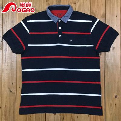 China Other New Style Stripe Yarn Dyed Wholesale 100% Cotton Men's Polo T-shirt Clothing Men's T-shirt for sale