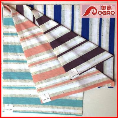 China The other professional production of 100% knitted stripe fabric factory cotton stripe jersey fabric (knot yarn) for sale