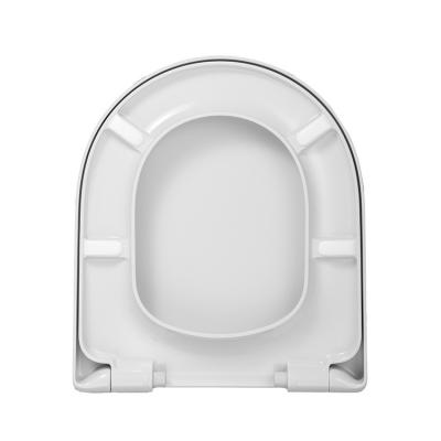 China Modern China Supplier Covers UF Wc Slim Pure White Soft D-shape Narrow Toilet Seat for sale