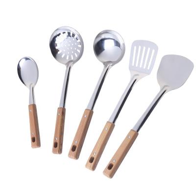 China Sustainable Household Kitchen Utensils Heat Insulation Stainless Steel Cooking Tools Spatula Soup Spoon Shovel Turner Ladle Spoon Colander for sale