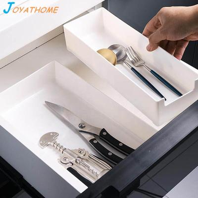 China Modern Tray Kitchen Separation Trays Organizer Drawer Shelves Drawer Storage Box For Plastic Cutlery Spoon Fork Cabinet Office Pantry for sale