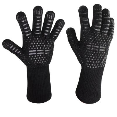 China Raw 500/800 Degree High Temperature Resistant Gloves Heat Insulation Microwave Flame Anti-scalding BBQ and Oven Gloves for sale