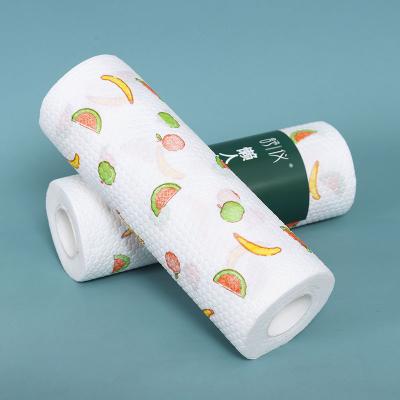 China Disposable Stocked Thicken Food Oil Absorbent Reusable Dry Wet Cleaning Paper Nonwoven Cloth Washcloth Kitchen Towels Dish Cloth for sale