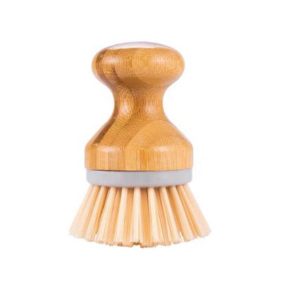 China Sustainable Portable Kitchen Bamboo Wooden Palm Handle Wash Up Pot Pan Wash Sweep Dishes Dish Scrubber Dish Scrubber Cleaning Brush for sale