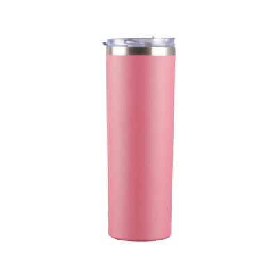 China Durable Outdoor Stainless Steel Double Wall Vacuum Insulated Tumbler Water Flask With Clear PS Lid for sale