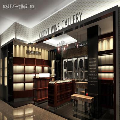 China Modern Vintage Store Fixture Wine Cabinet Wine Rack Wine Shop Furniture Display Showcase for sale